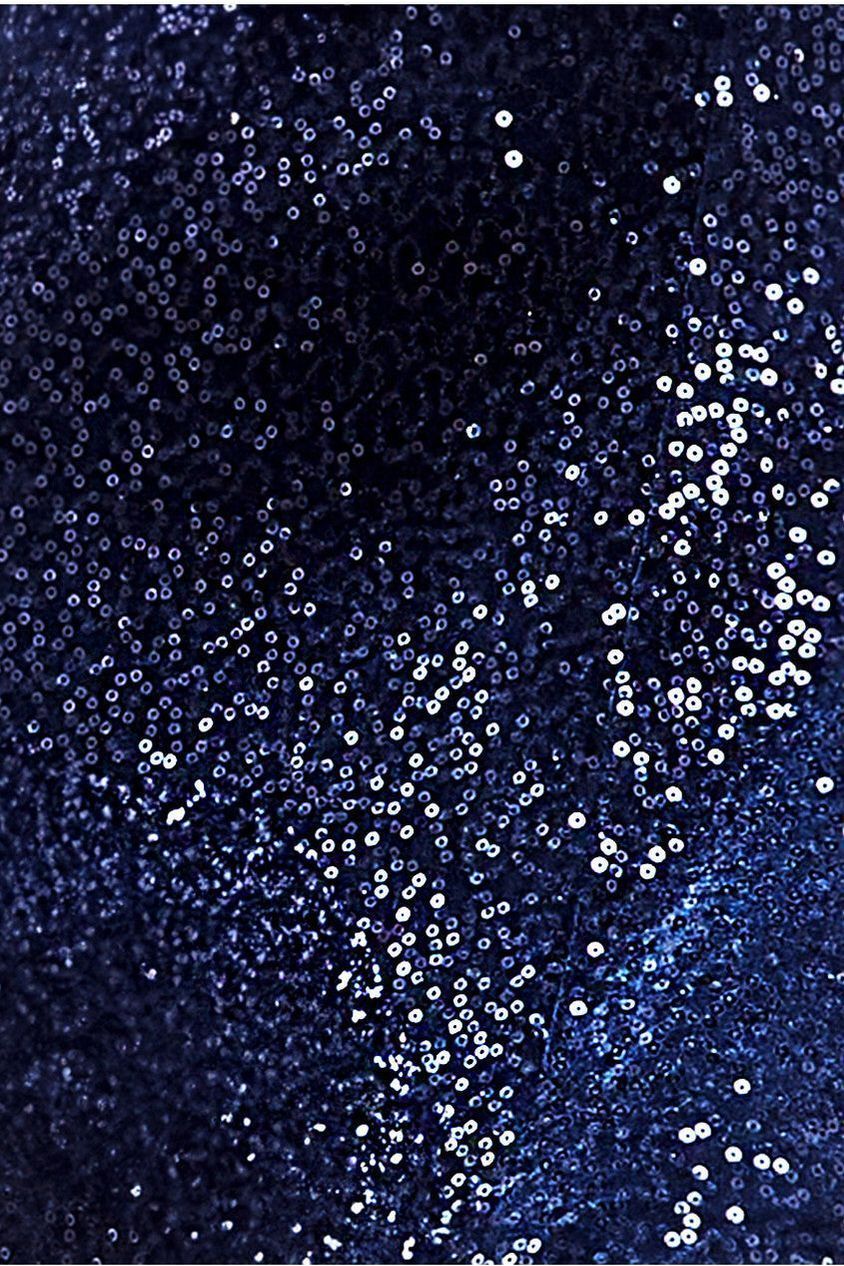 Goddiva Sequin Velvet Bandeau Maxi Dress - Navy