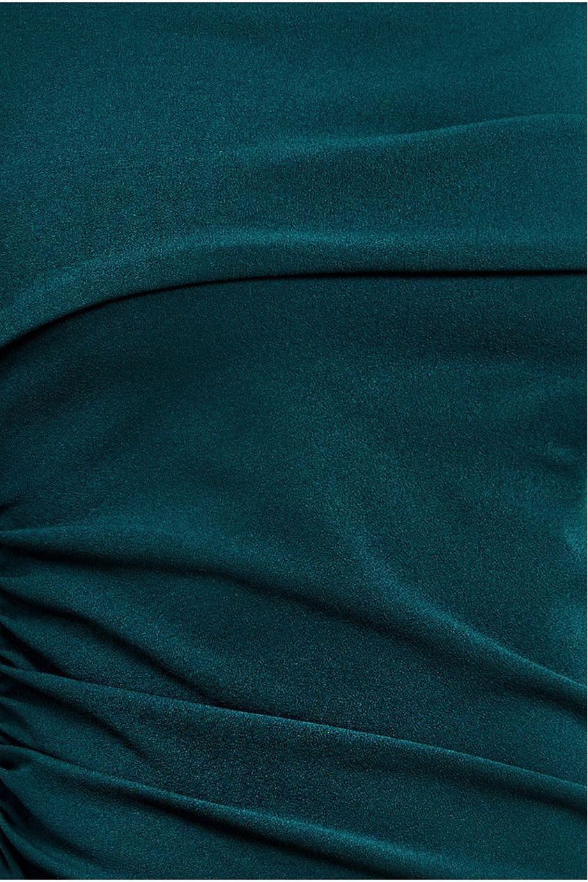 Goddiva One Shoulder Scuba Midi Dress - Emerald Green