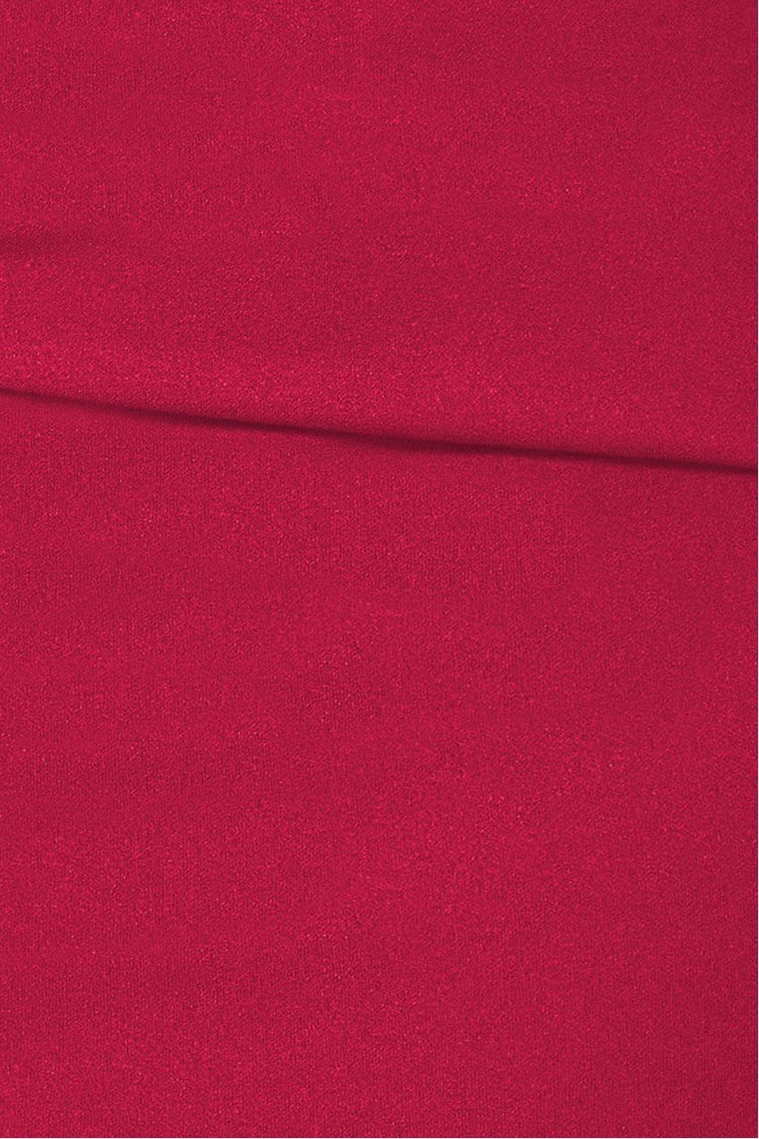 Goddiva Bardot Pleated Midi Dress - Wine