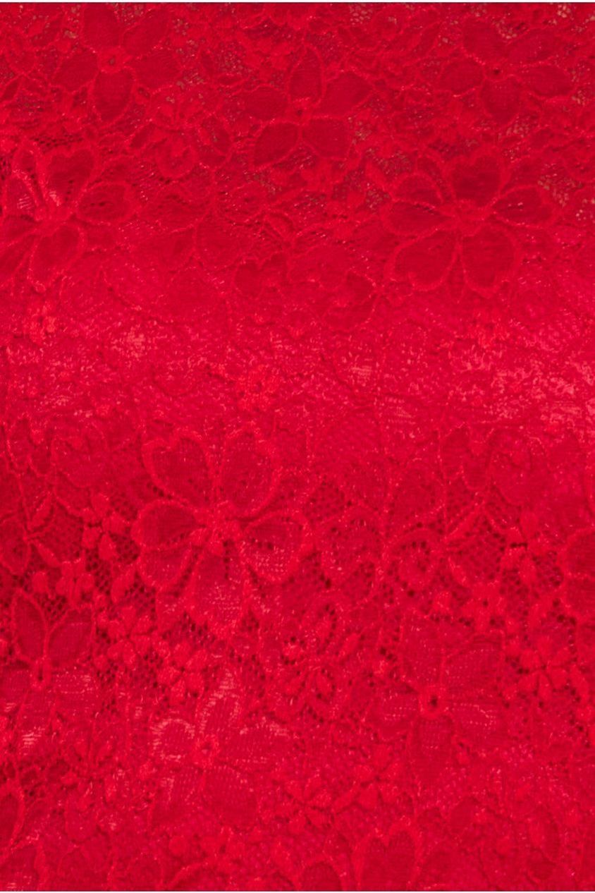 Goddiva Flutter Sleeve Lace A-Line Maxi Dress - Red