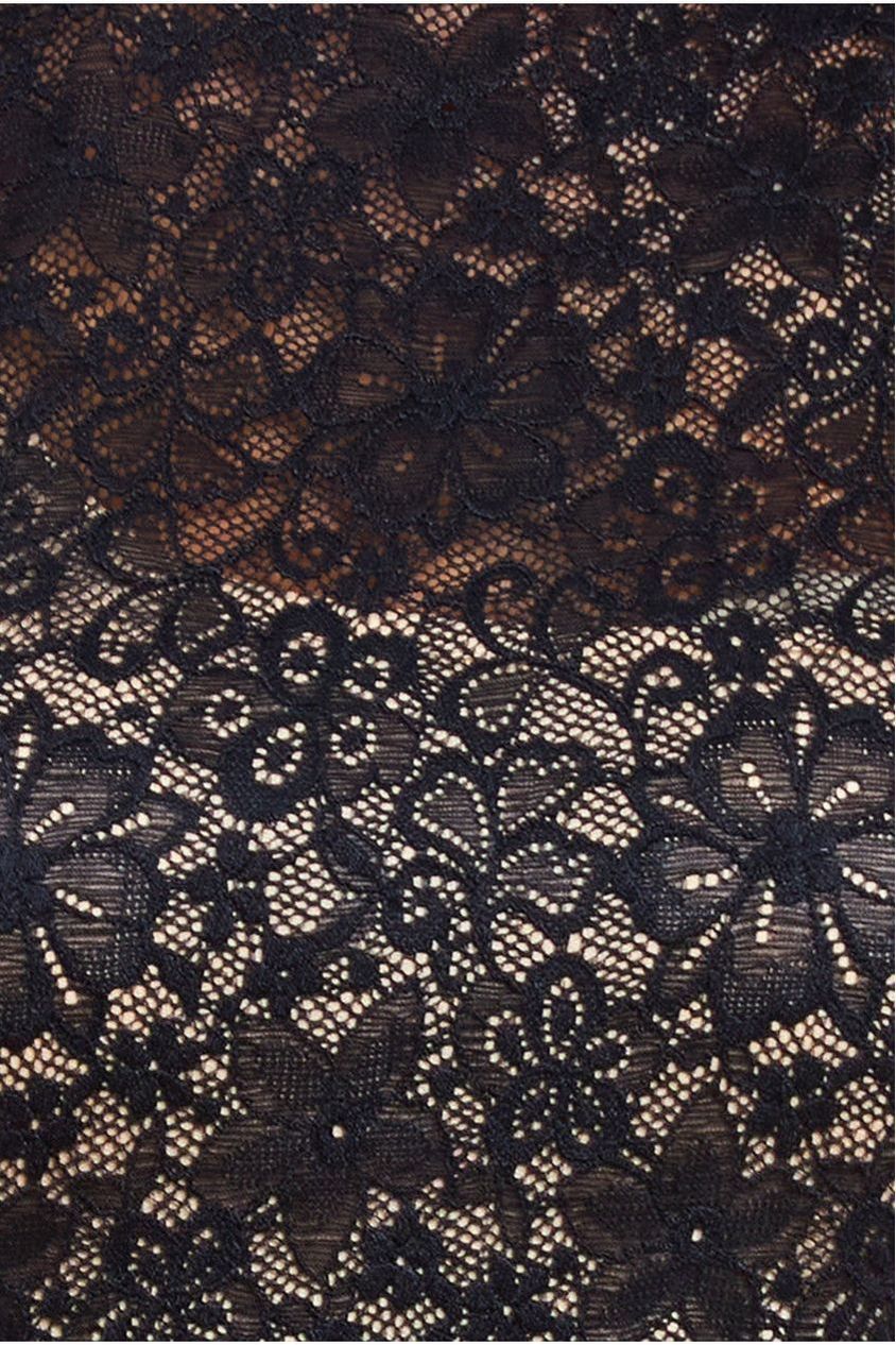 Goddiva Flutter Sleeve Lace A-Line Midi Dress - Black