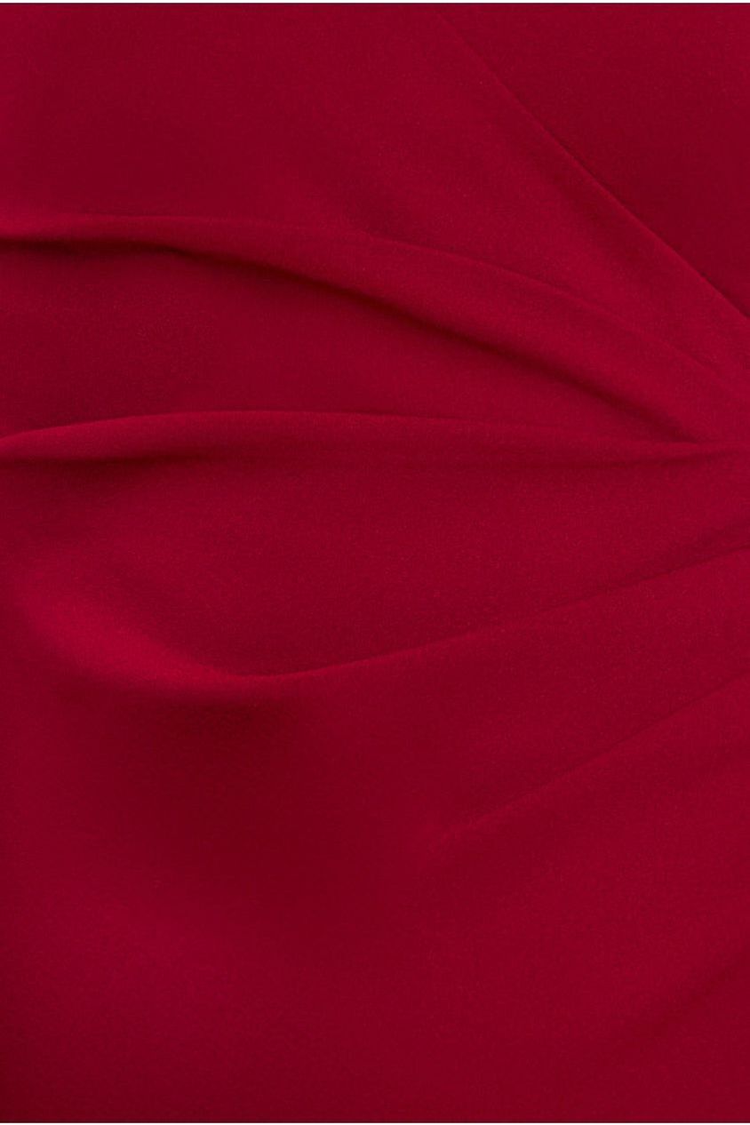 Goddiva Scuba & Lace Wrap Maxi Dress - Wine