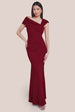 Goddiva One Shoulder Evening Maxi Dress - Wine