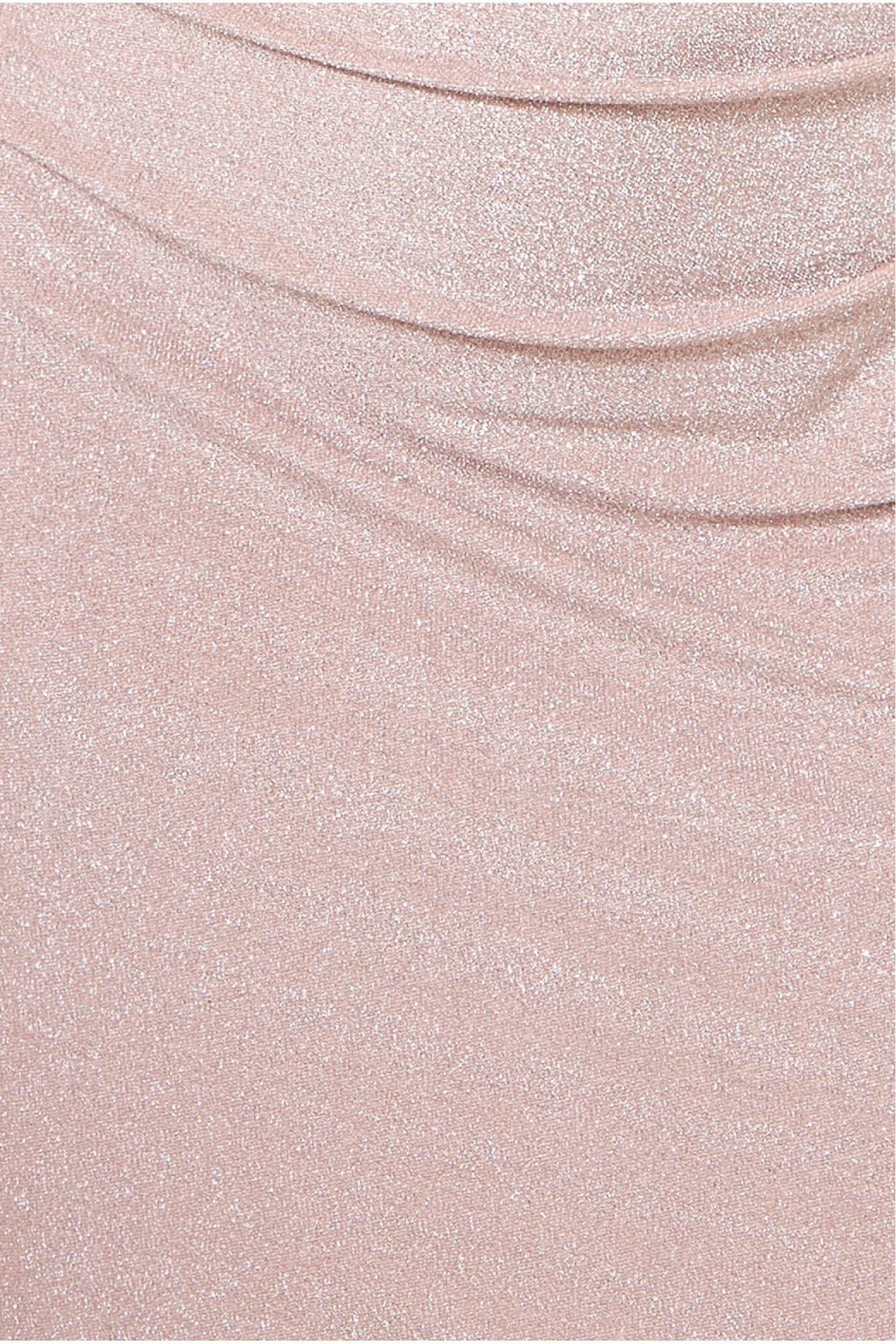 Goddiva Lurex Cowl Neck Off The Shoulder Maxi - Blush