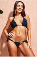 Goddiva Side Tie Bikini With Buckle Detail - Navy