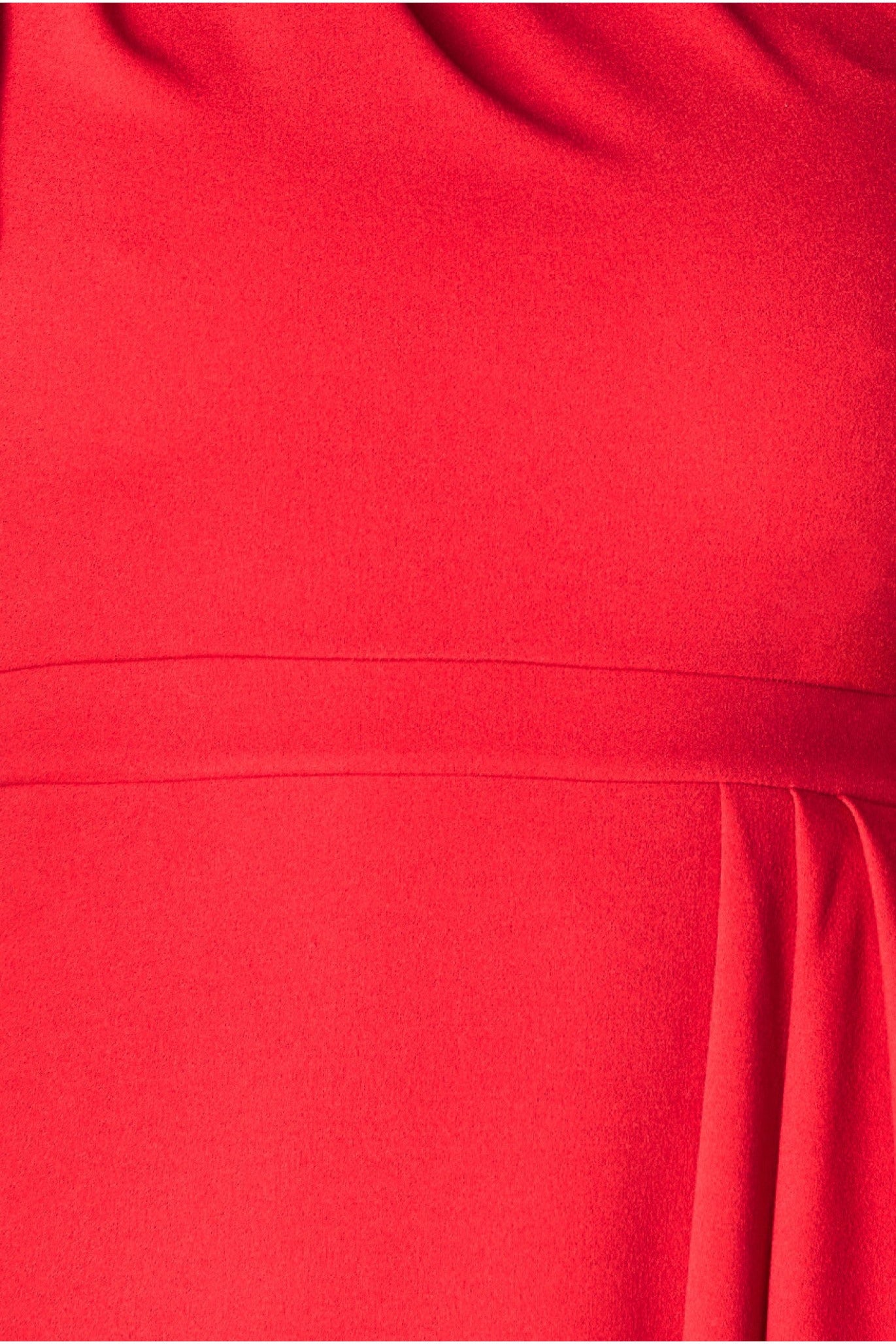 Goddiva Waterfall Sleeve Wrap Midi Dress - Red