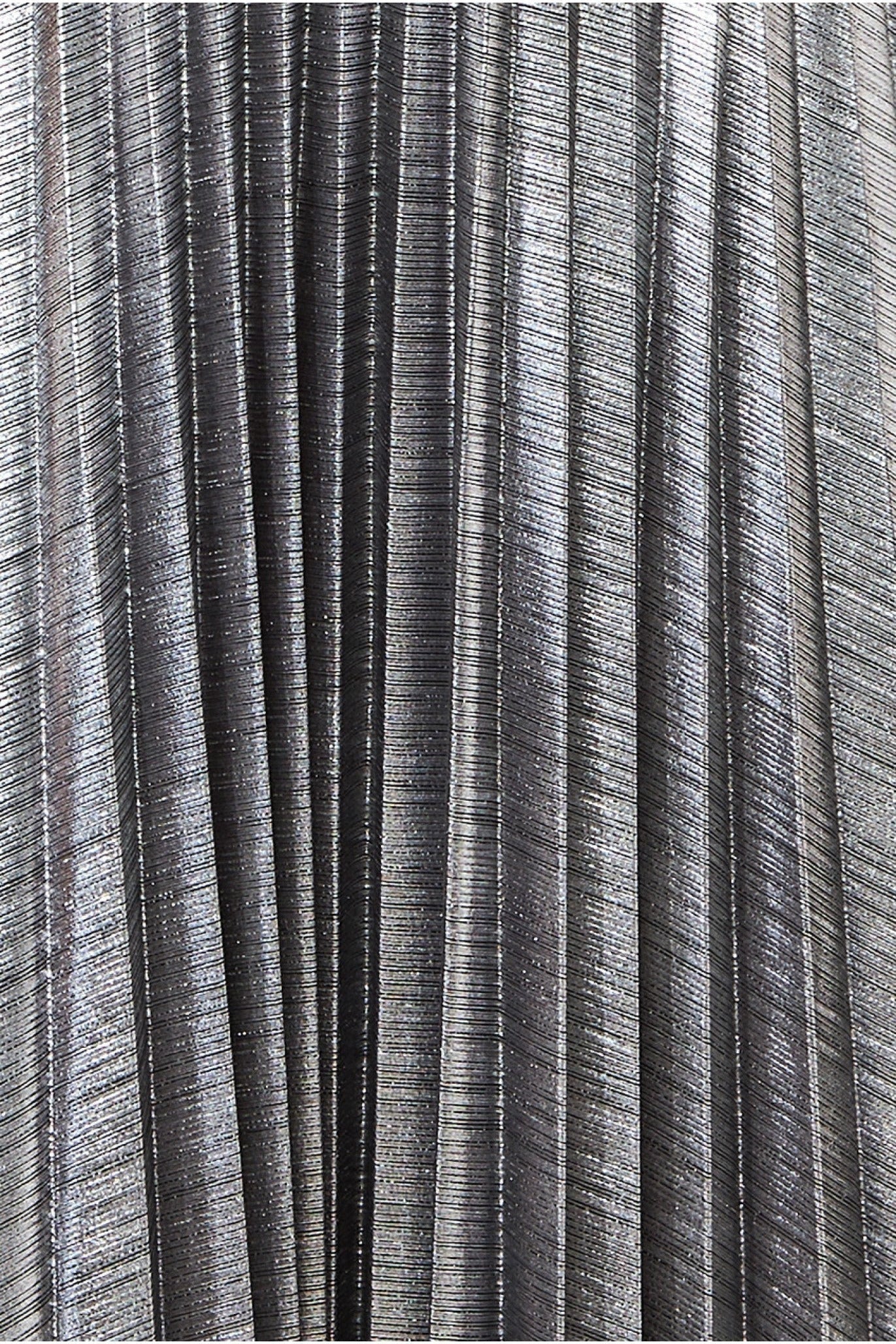 Goddiva Pleated Foil Tie Back Maxi Dress - Silver