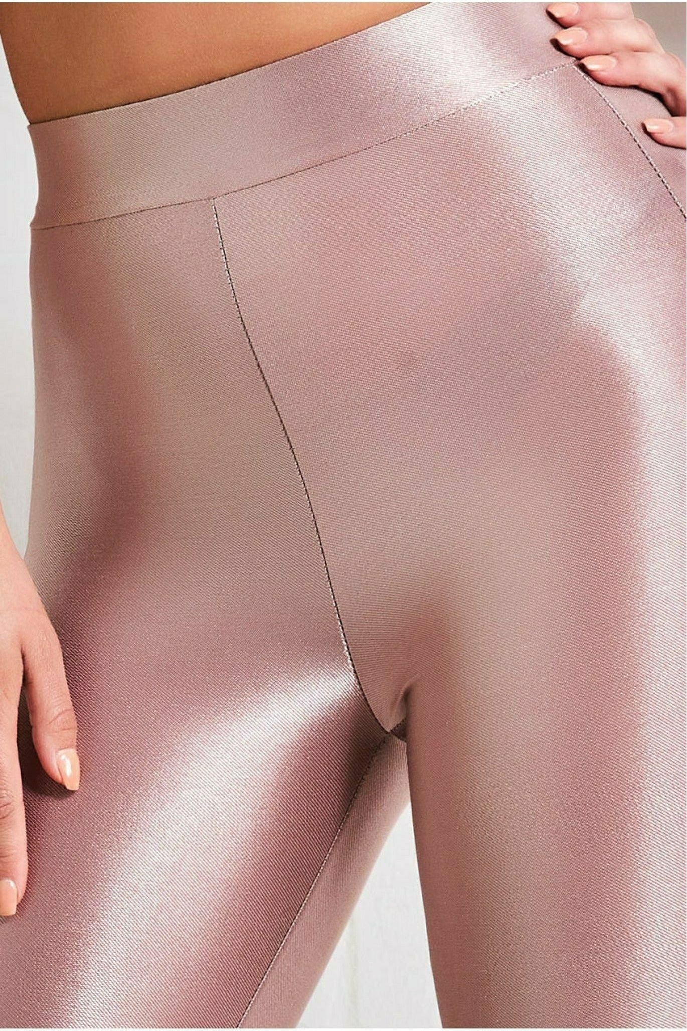 Goddiva Disco Leggings - Champagne