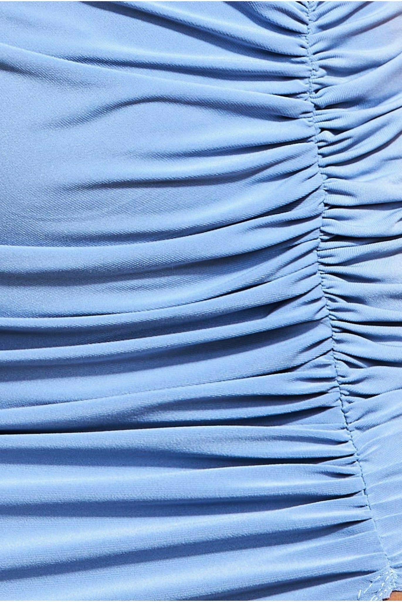 Goddiva Front Wrap Gathered Maxi Dress - Wedgewood Blue