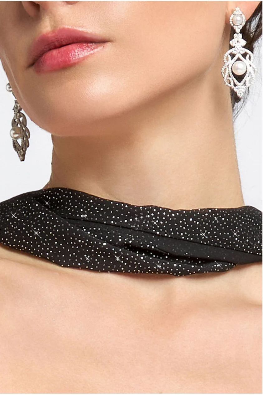 Goddiva Glitter Chiffon Scarf