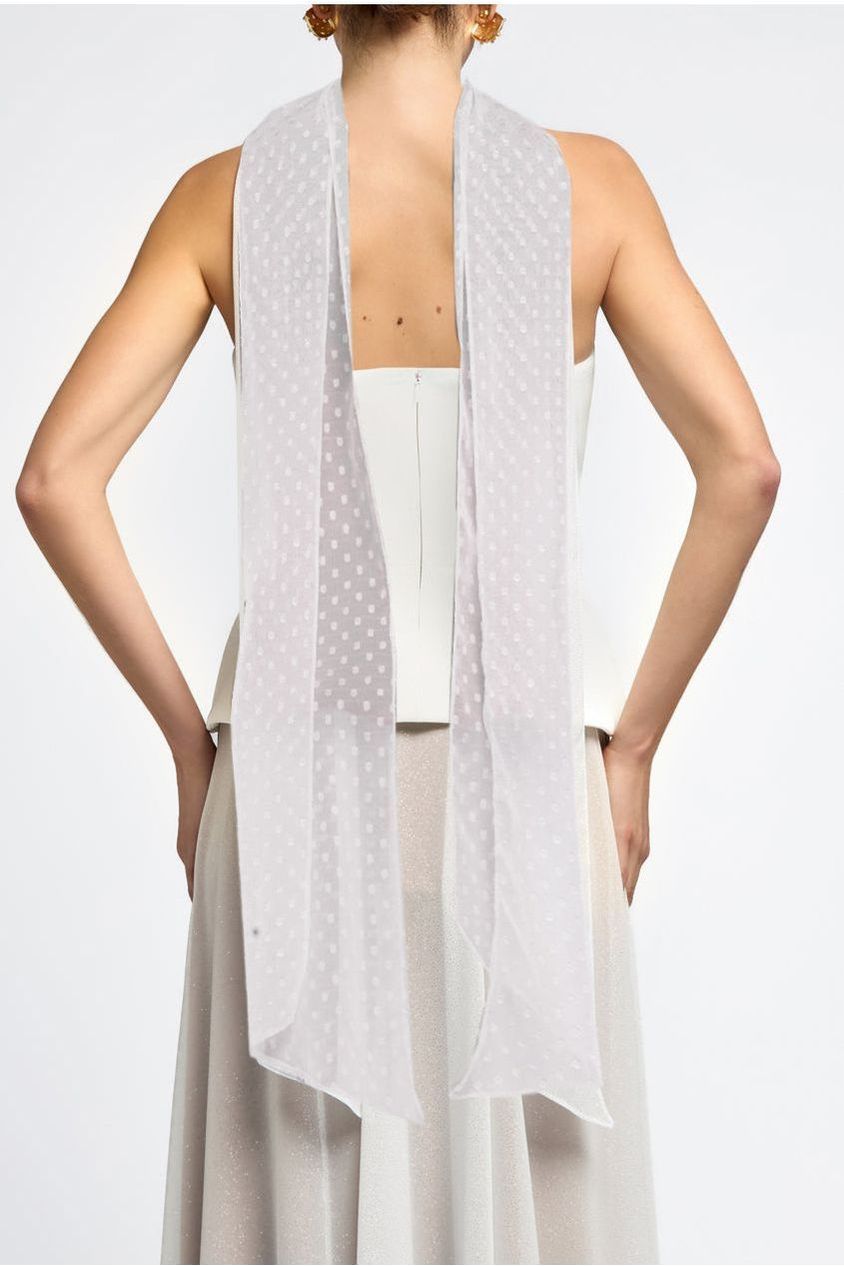 Goddiva Polka Dobby Chiffon Scarf