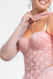 Goddiva Embellished Fingerless Mesh Gloves