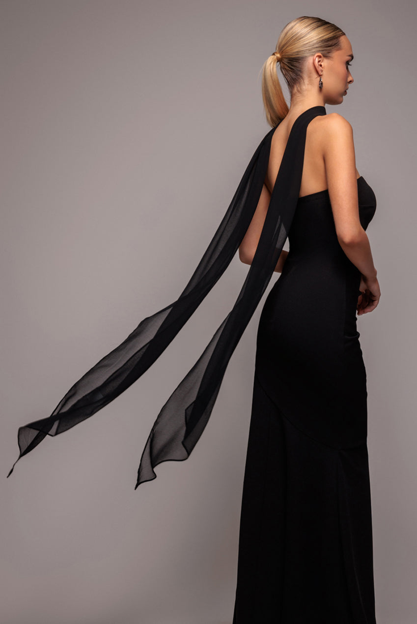 Goddiva Chiffon Scarf - Black