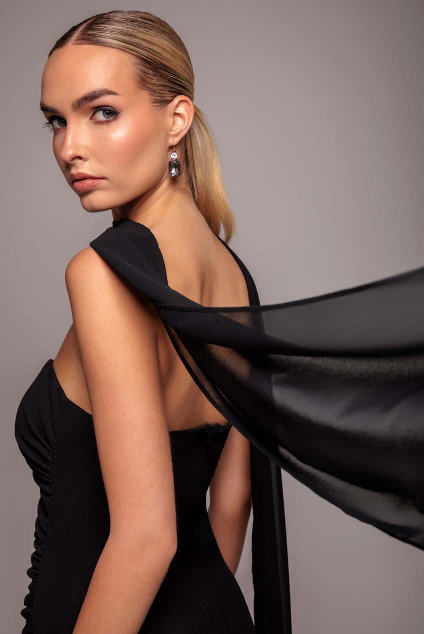 Goddiva Chiffon Scarf - Black