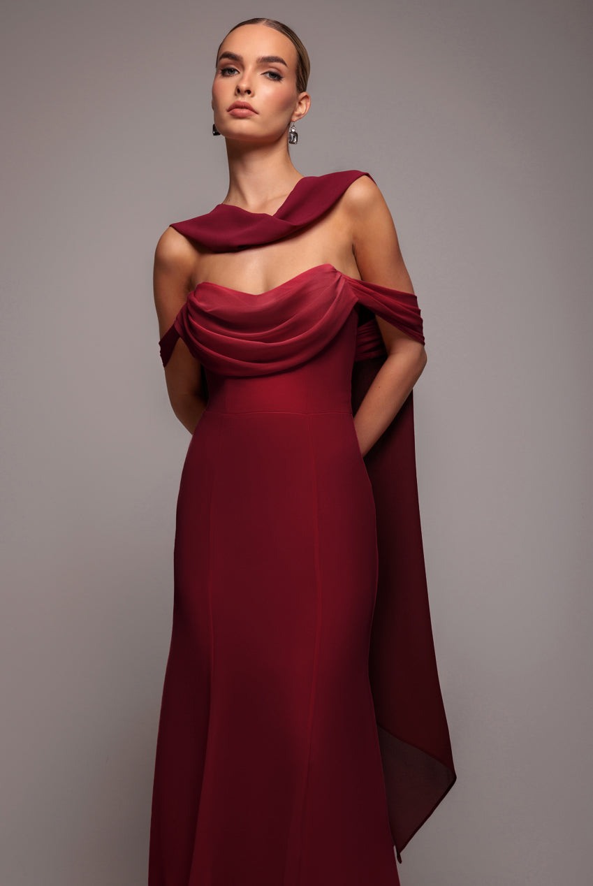 Goddiva Chiffon Scarf - Burgundy