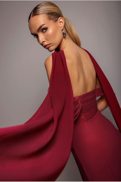 BurgundyRed - Goddiva Chiffon Scarf - Burgundy