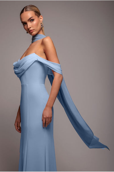DuskyBlue - Goddiva Chiffon Scarf - Dusky Blue