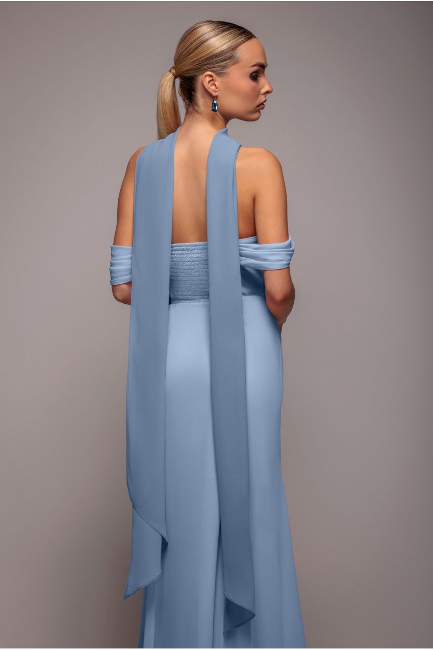 Goddiva Chiffon Scarf - Dusky Blue