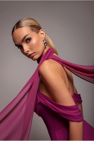 Magenta - Goddiva Chiffon Scarf - Magenta
