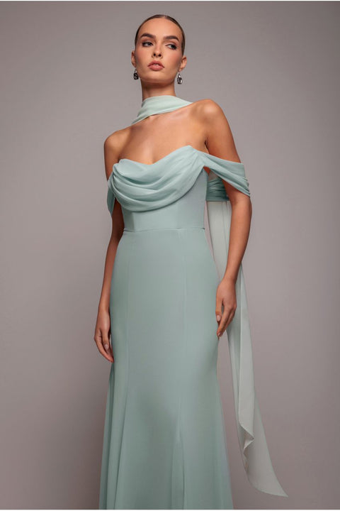 Goddiva Chiffon Scarf - Sage Green