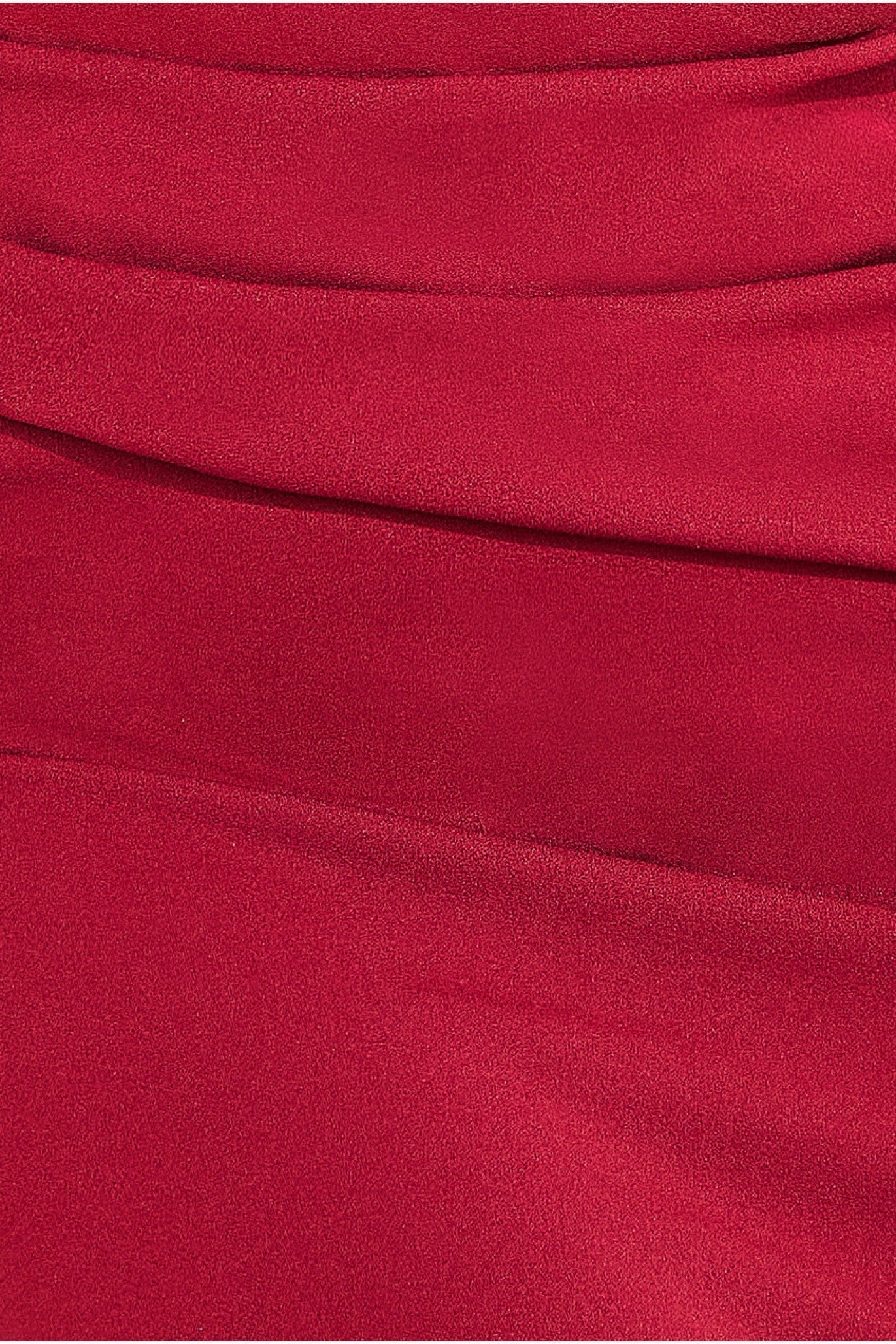Goddiva Bardot Pleated Maxi Dress - Red