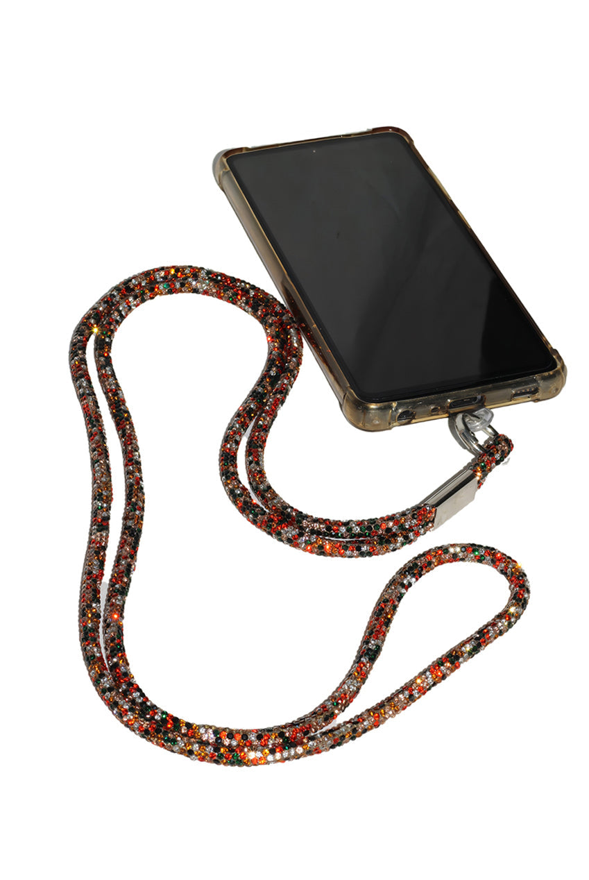 Goddiva Accessories Embellished Phone Strap - Orange