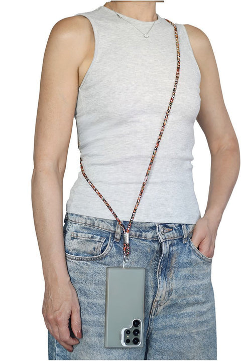 Goddiva Accessories Embellished Phone Strap - Orange
