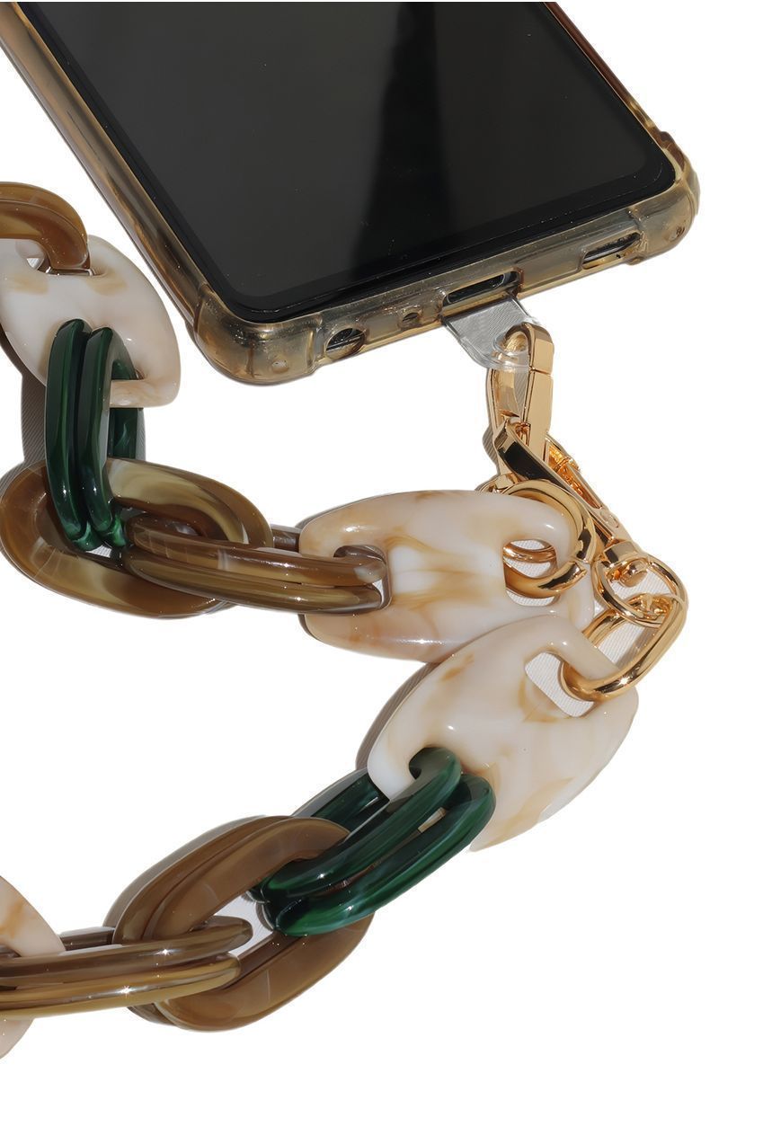 Goddiva Accessories Acrylic Chain Phone Strap - Brown Mix