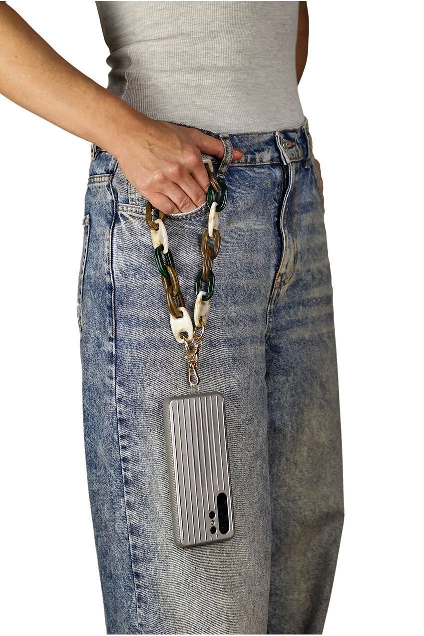 Goddiva Accessories Acrylic Chain Phone Strap - Brown Mix