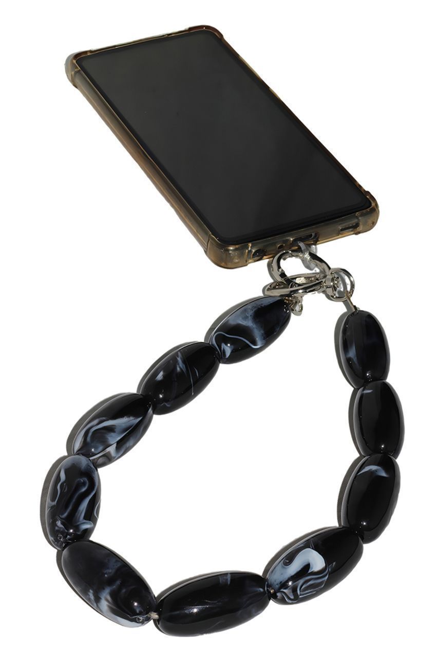 Goddiva Accessories Acrylic Gemstone Phone Strap - Black
