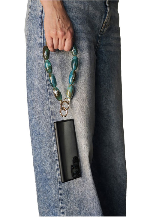 Goddiva Accessories Acrylic Gemstone Phone Strap - Green