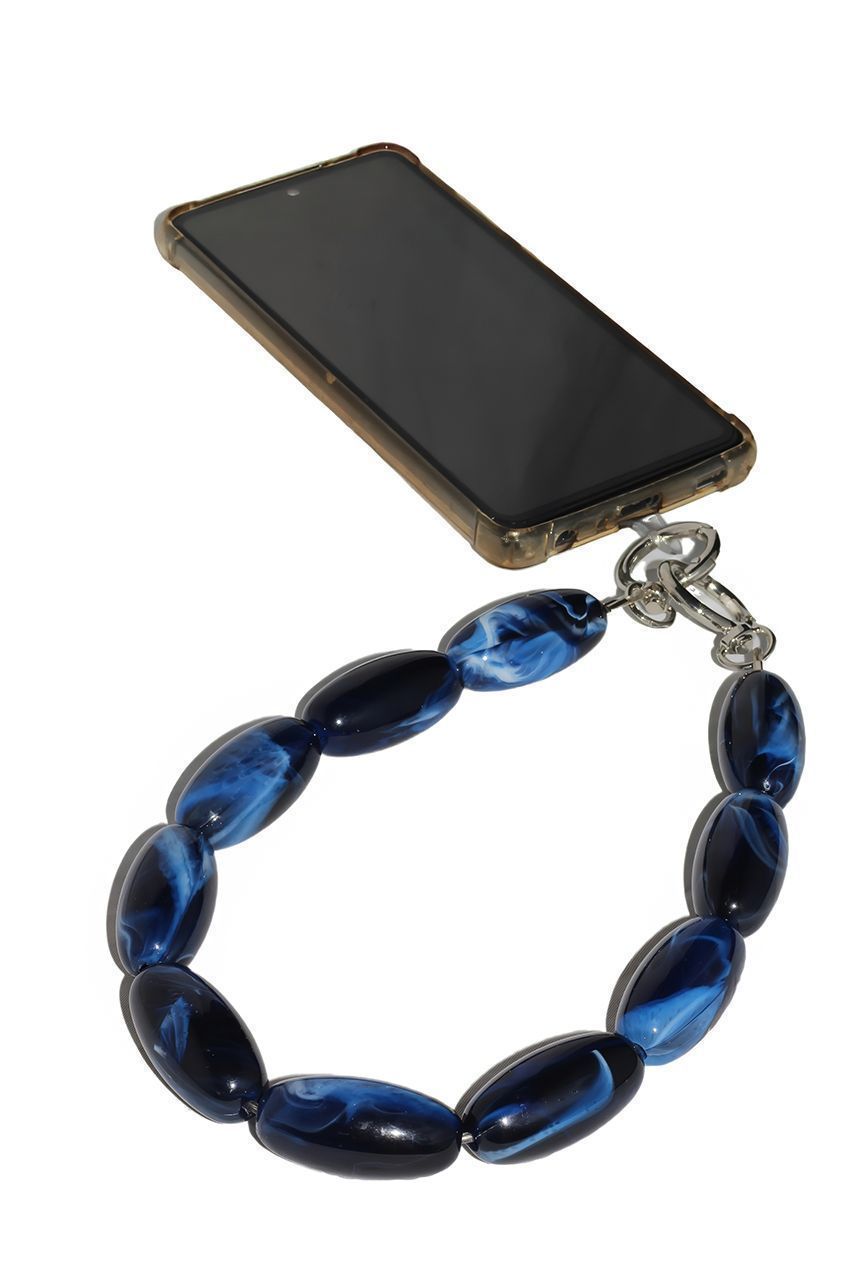 Goddiva Accessories Acrylic Gemstone Phone Strap - Blue