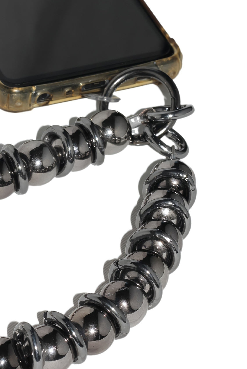 Goddiva Accessories Metal Beaded Phone Strap - Black