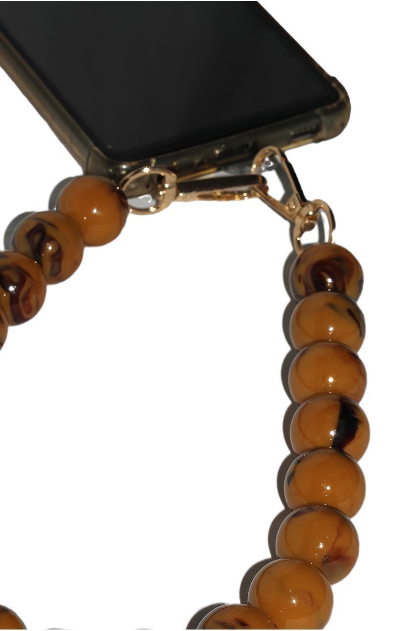 Goddiva Accessories Acrylic Ball Phone Strap - Brown