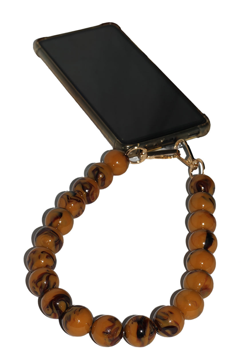 Goddiva Accessories Acrylic Ball Phone Strap - Brown