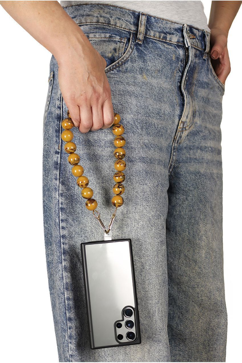 Goddiva Accessories Acrylic Ball Phone Strap - Brown