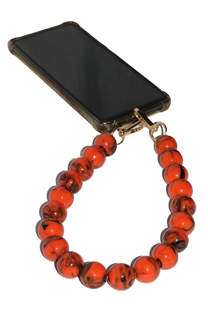 Goddiva Accessories Acrylic Ball Phone Strap - Orange