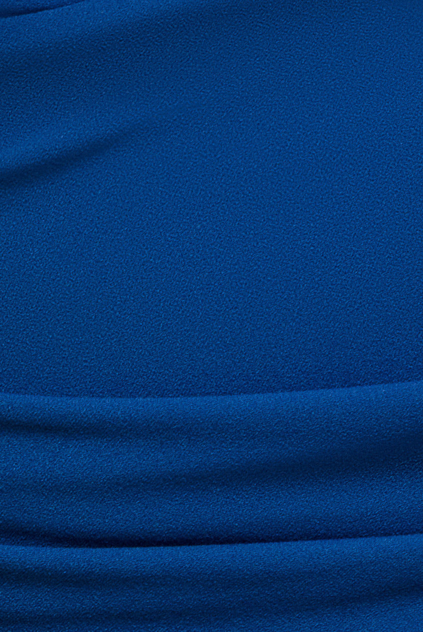 Goddiva Plus Bardot Pleated Midi Dress - Royal Blue