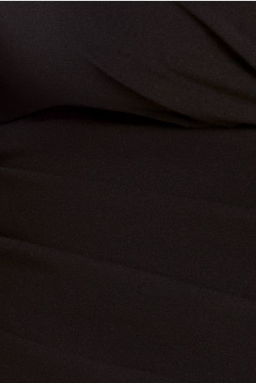 Goddiva Bardot Pleated Midi Dress - Black