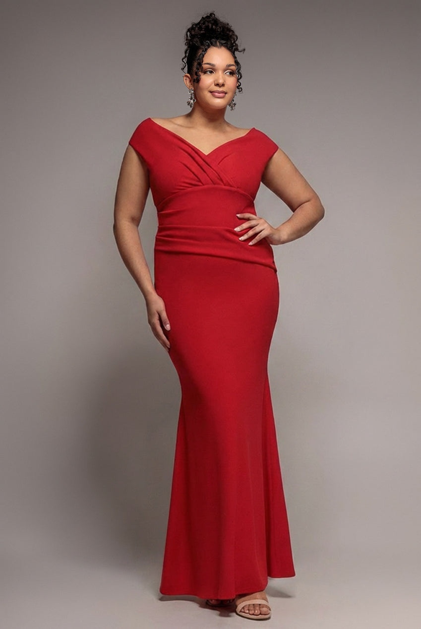 goddiva bardot pleated maxi dress product info and reviews - Red (Plus Size) Lace Overlay Wedding Shoes shipping_not_required Its black colour and Size:16.0 32/33