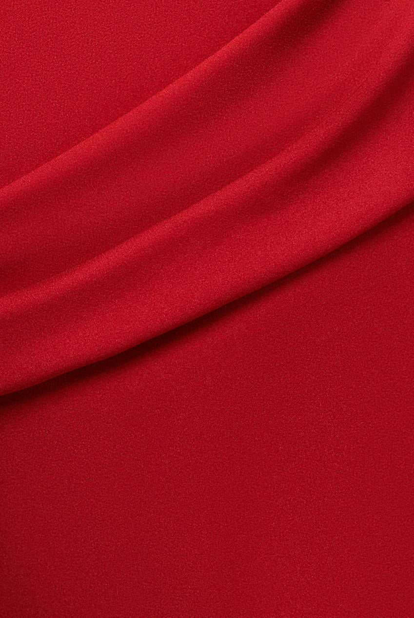 Goddiva Plus Bardot Pleated Maxi Dress - Red