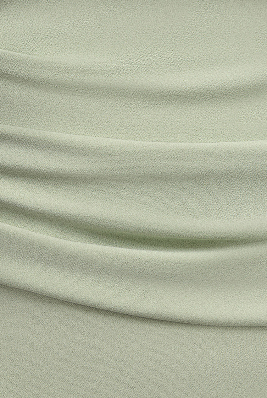 Goddiva Plus Bardot Pleated Maxi Dress - Sage Green
