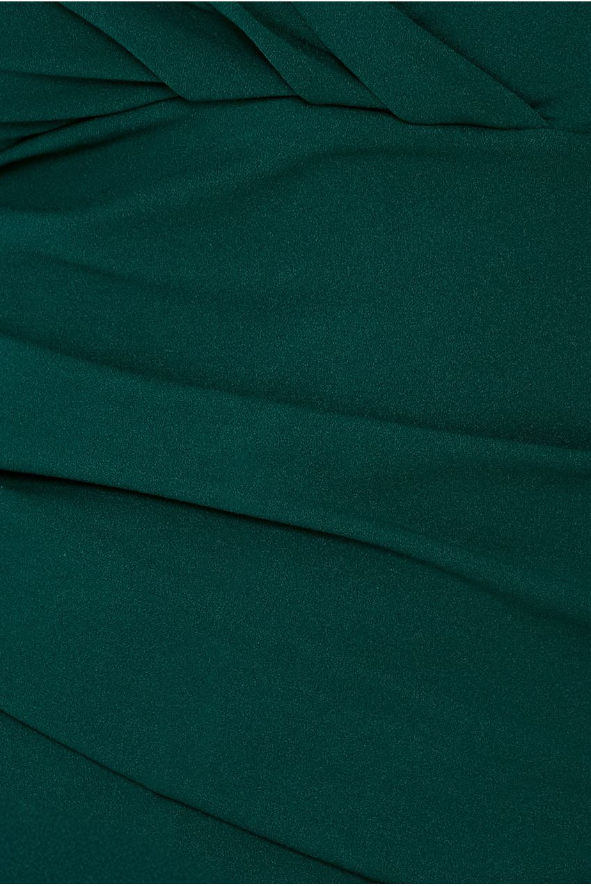 Goddiva Plus Bardot Pleated Maxi Dress - Emerald Green