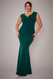 Goddiva Plus Bardot Pleated Maxi Dress - Emerald Green
