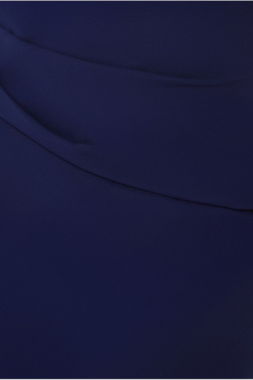 Goddiva Plus Bardot Pleated Maxi Dress - Navy Blue