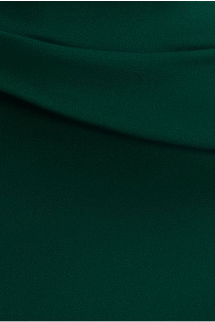 Goddiva Bardot Pleated Maxi Dress - EmeraldGreen