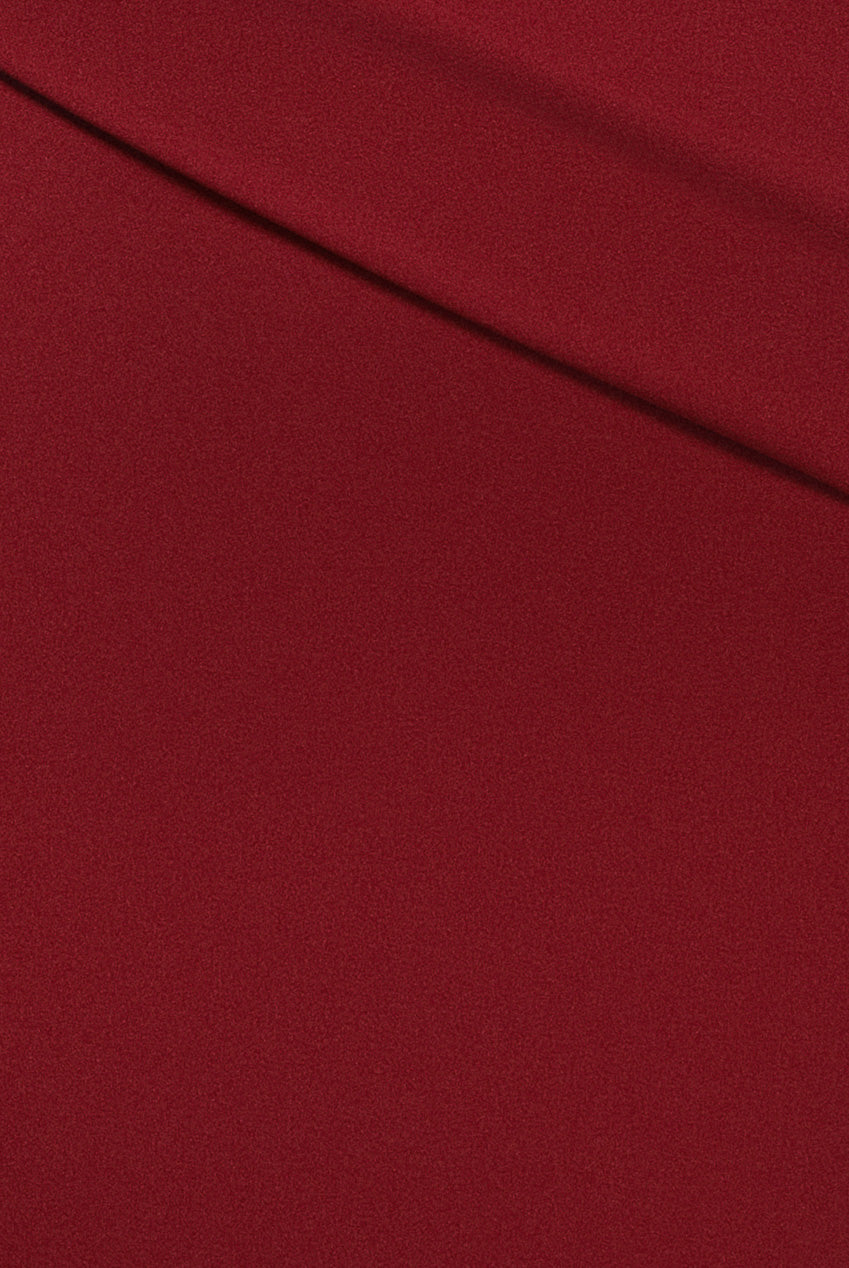 Goddiva Bardot Pleated Maxi Dress - Burgundy