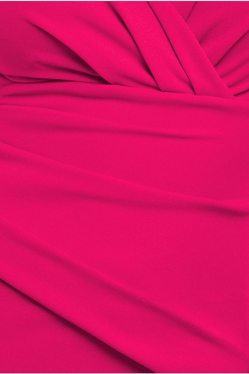 Goddiva Bardot Pleated Maxi Dress - Hot Pink