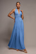 Goddiva Multiway Tie-Up Maxi Dress - Powder Blue