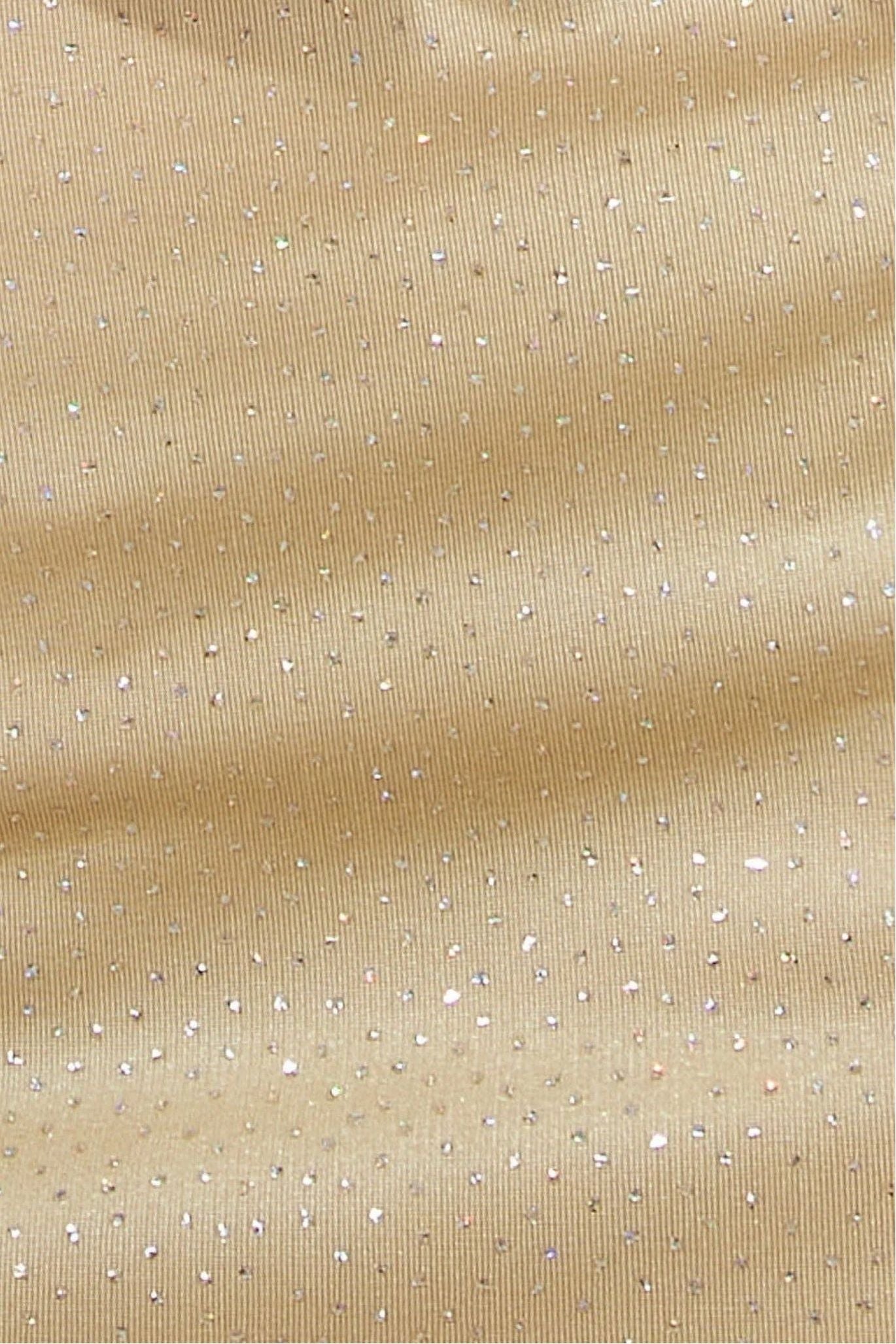 Goddiva Glitter Cowl Back Mini With Sleeves - Gold